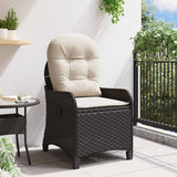vidaXL Ligstoel met kussen Zwart 56 x 66 x 95 cm poly rattan