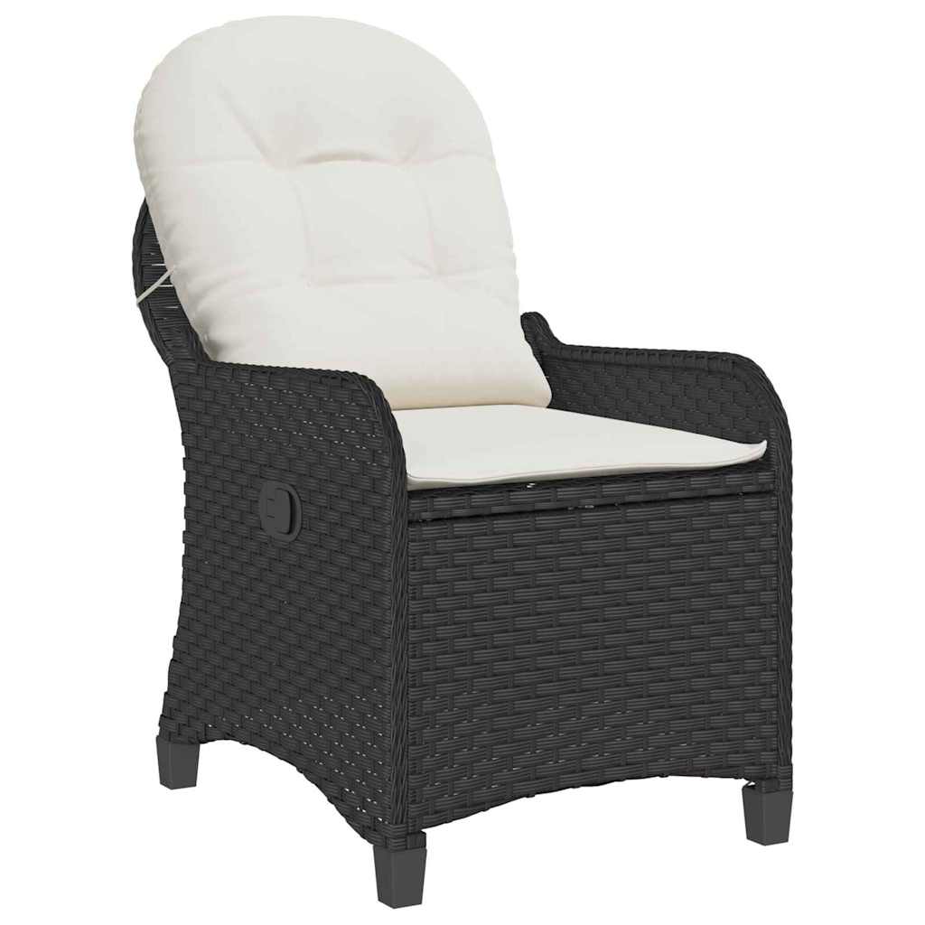 vidaXL Ligstoel met kussen Zwart 56 x 66 x 95 cm poly rattan