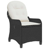 vidaXL Ligstoel met kussen Zwart 56 x 66 x 95 cm poly rattan