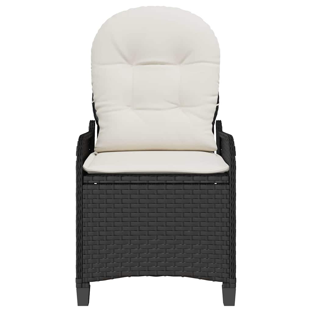 vidaXL Ligstoel met kussen Zwart 56 x 66 x 95 cm poly rattan