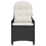 vidaXL Ligstoel met kussen Zwart 56 x 66 x 95 cm poly rattan