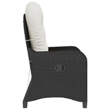 vidaXL Ligstoel met kussen Zwart 56 x 66 x 95 cm poly rattan
