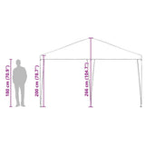 vidaXL Party Tent White 400 x 400 x 266 cm Polyethylene and Steel