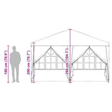 vidaXL Party Tent White 400 x 400 x 266 cm Polyethylene