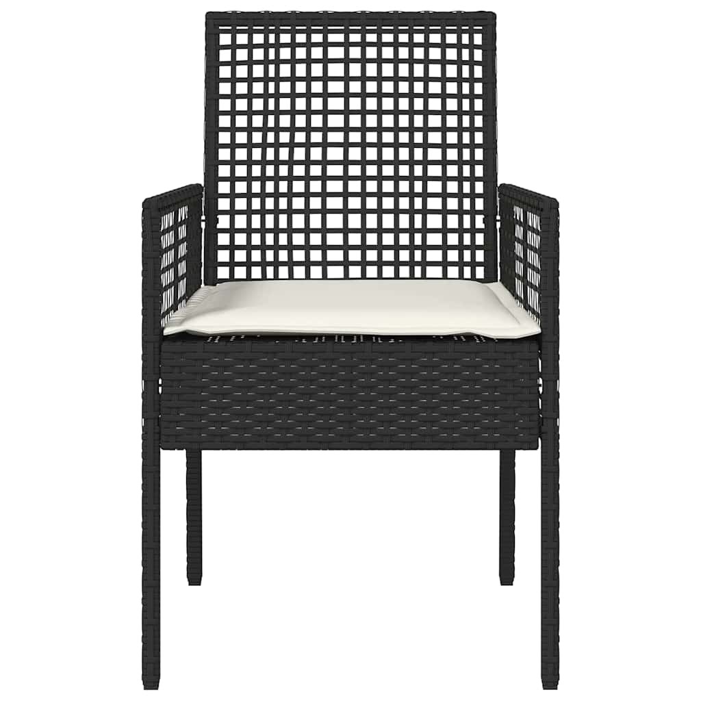 vidaXL Tuinstoel met kussen 2 pcs Zwart 55 x 53 x 85 cm poly rattan