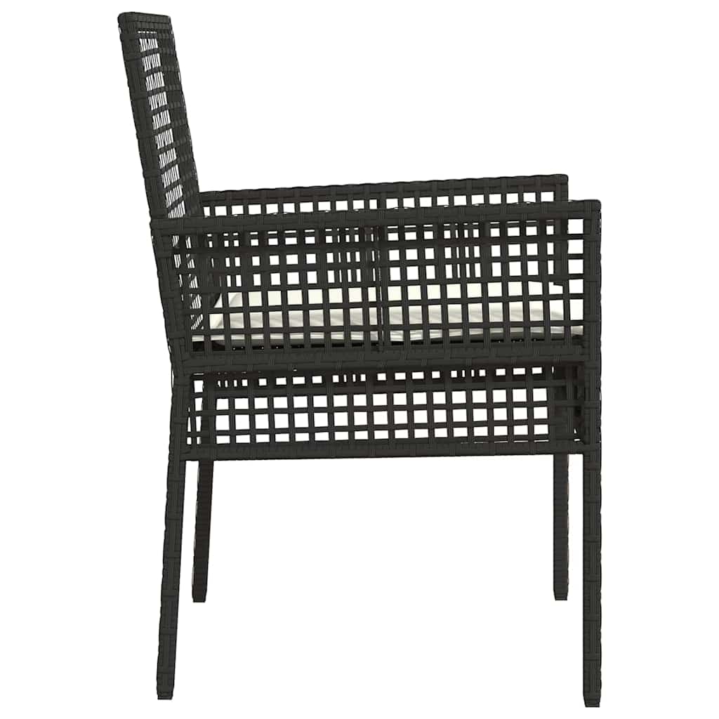 vidaXL Tuinstoel met kussen 2 pcs Zwart 55 x 53 x 85 cm poly rattan
