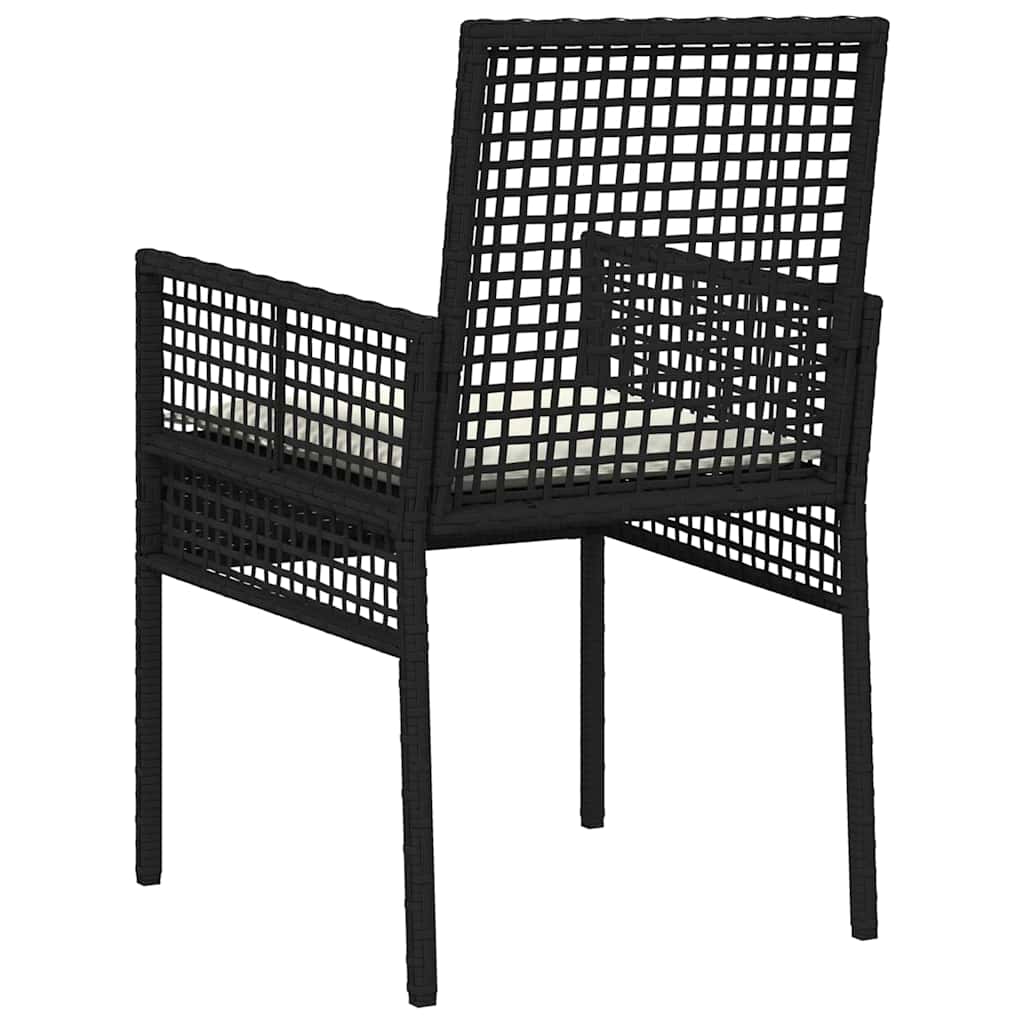 vidaXL Tuinstoel met kussen 2 pcs Zwart 55 x 53 x 85 cm poly rattan