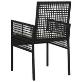 vidaXL Tuinstoel met kussen 2 pcs Zwart 55 x 53 x 85 cm poly rattan