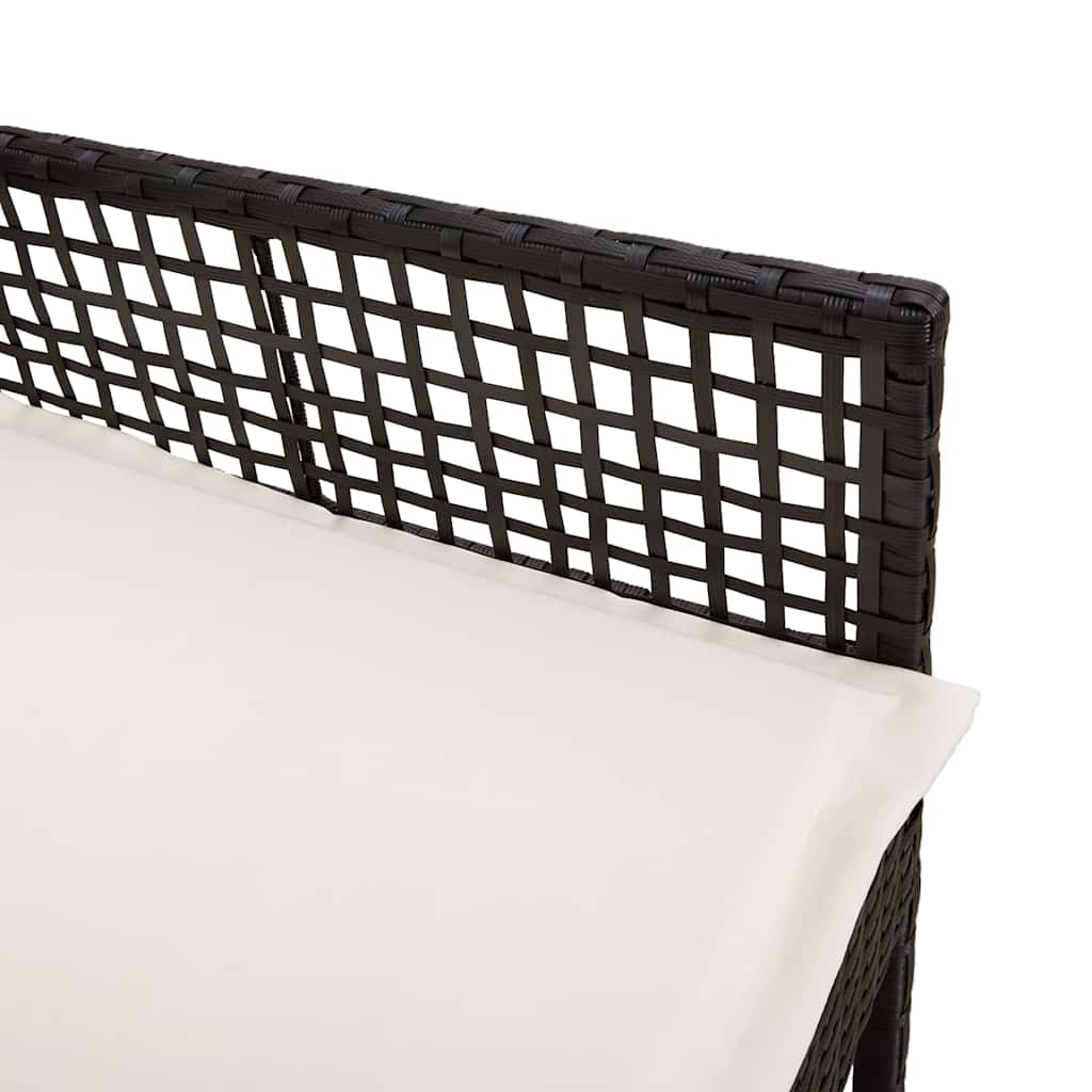 vidaXL Tuinstoel met kussen 2 pcs Zwart 55 x 53 x 85 cm poly rattan