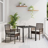 vidaXL Tuinstoel met kussen 2 pcs Zwart 55 x 53 x 85 cm poly rattan