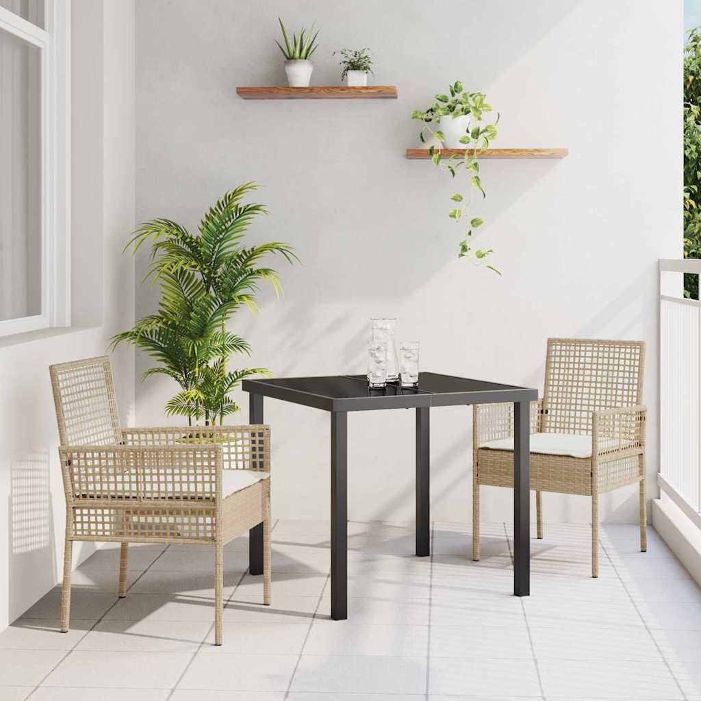vidaXL Tuinstoel met kussen 2 pcs Zwart 55 x 53 x 85 cm poly rattan
