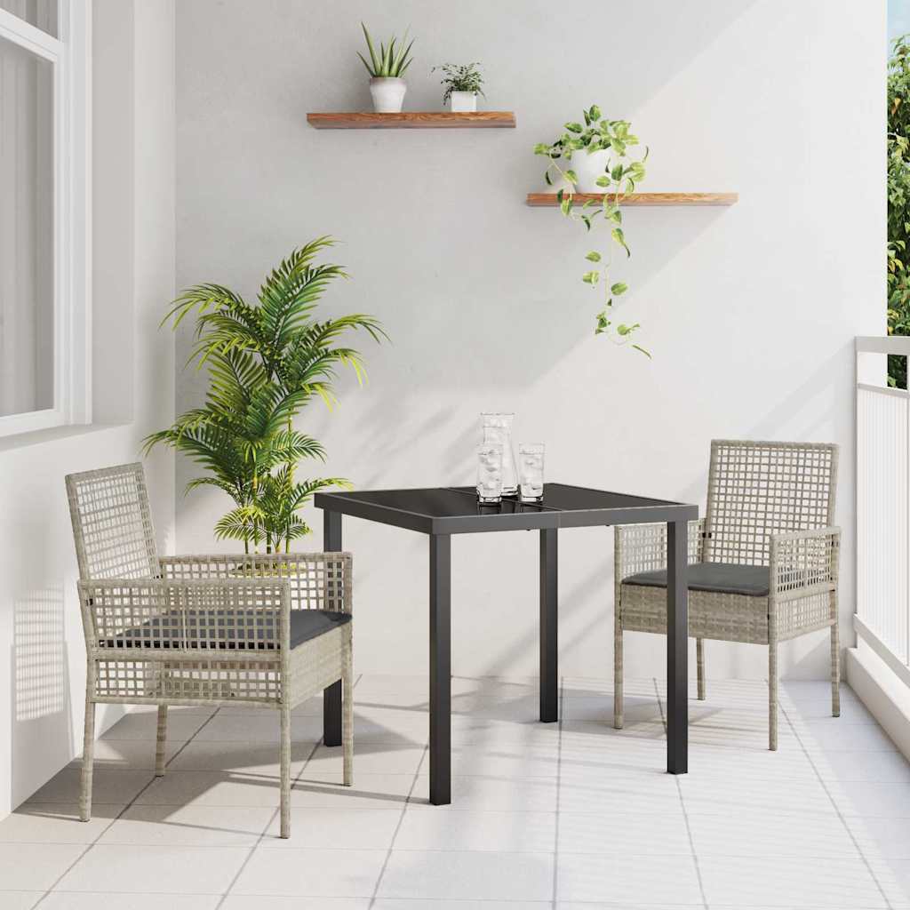 vidaXL Tuinstoel met kussen 2 pcs Zwart 55 x 53 x 85 cm poly rattan