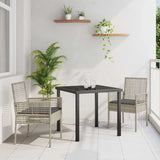 vidaXL Tuinstoel met kussen 2 pcs Zwart 55 x 53 x 85 cm poly rattan