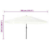 vidaXL Garden Parasol Sand 395 x 395 x 245 cm Polyester and Steel