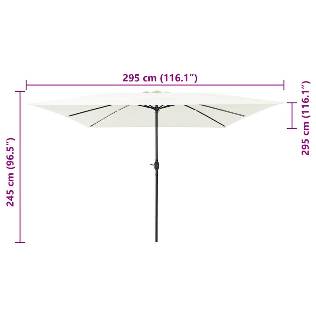 vidaXL Tuinparasol Zand 295 x 295 x 245 cm Polyester en Staal
