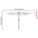 vidaXL Tuinparasol Zand 295 x 295 x 245 cm Polyester en Staal