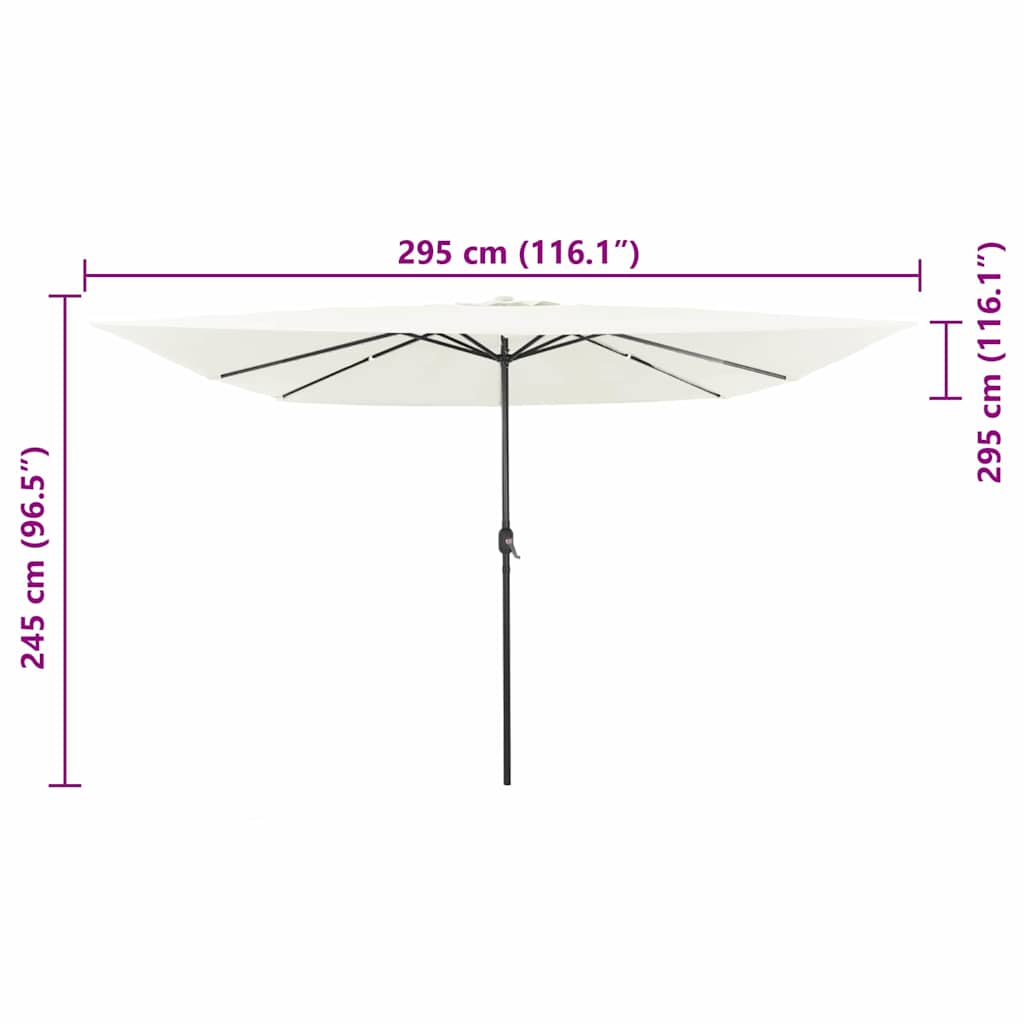 vidaXL Tuinparasol Zand 295 x 295 x 245 cm Polyester en Staal