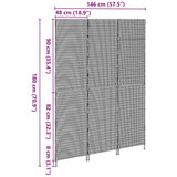 vidaXL Kamerverdeler Zwart 146 x 180 cm poly rattan