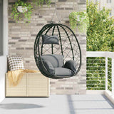 vidaXL Hangende ei-stoel Antraciet 91,5 x 54,5 x 107 cm poly rattan