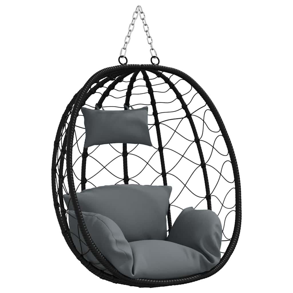 vidaXL Hangende ei-stoel Antraciet 91,5 x 54,5 x 107 cm poly rattan