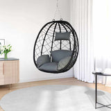 vidaXL Hangende ei-stoel Antraciet 91,5 x 54,5 x 107 cm poly rattan