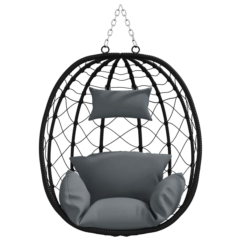 vidaXL Hangende ei-stoel Antraciet 91,5 x 54,5 x 107 cm poly rattan