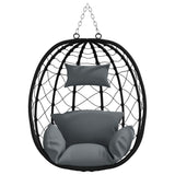 vidaXL Hangende ei-stoel Antraciet 91,5 x 54,5 x 107 cm poly rattan