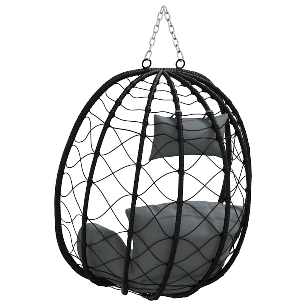 vidaXL Hangende ei-stoel Antraciet 91,5 x 54,5 x 107 cm poly rattan