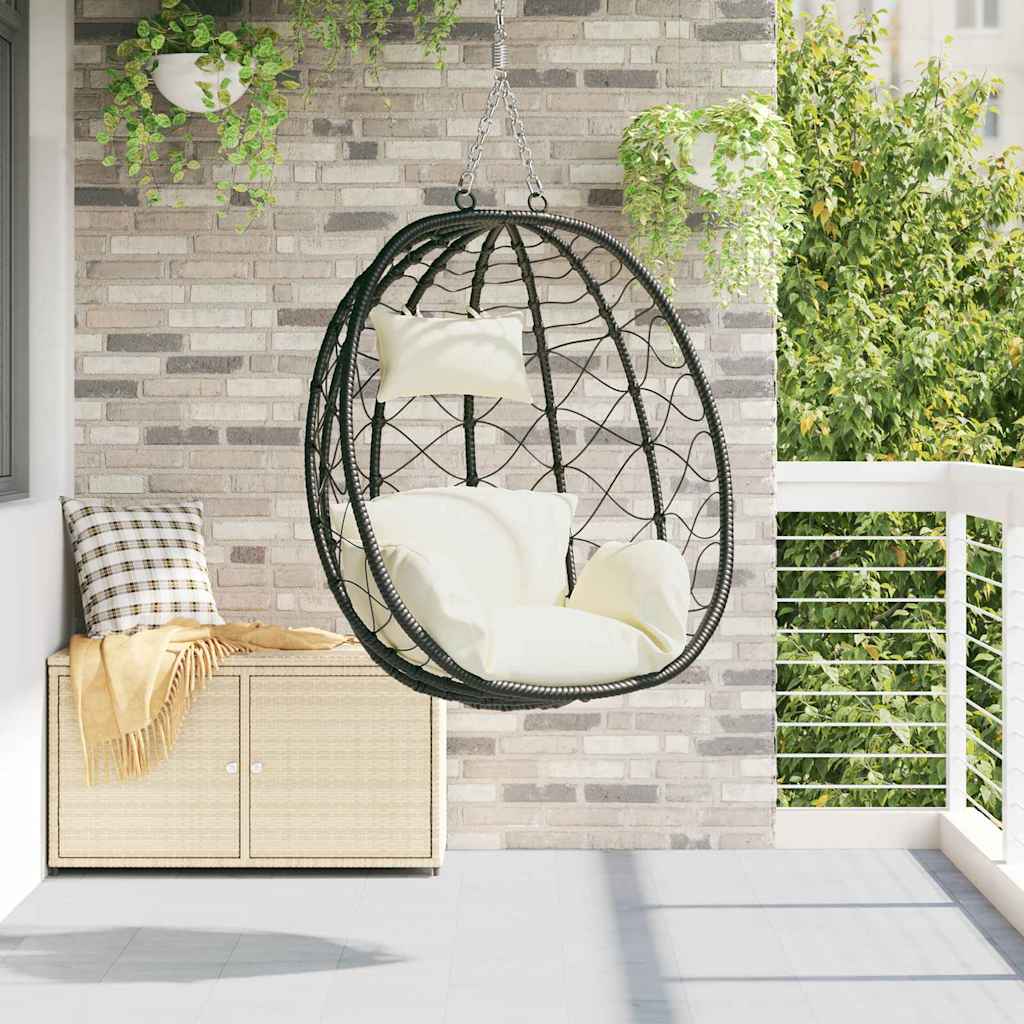 vidaXL Hangende ei-stoel Antraciet 91,5 x 54,5 x 107 cm poly rattan