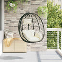 vidaXL Hangende ei-stoel Antraciet 91,5 x 54,5 x 107 cm poly rattan