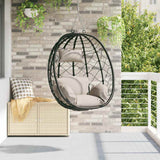 vidaXL Hangende ei-stoel Antraciet 91,5 x 54,5 x 107 cm poly rattan