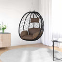 vidaXL Hangende ei-stoel Antraciet 91,5 x 54,5 x 107 cm poly rattan