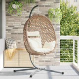 vidaXL Hangende ei-stoel Licht roomkleur 104 x 100 x 191 cm