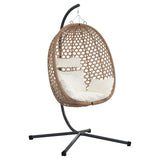 vidaXL Hangende ei-stoel Licht roomkleur 104 x 100 x 191 cm