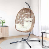 vidaXL Hangende ei-stoel Licht roomkleur 104 x 100 x 191 cm