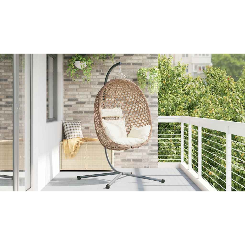 vidaXL Hangende ei-stoel Licht roomkleur 104 x 100 x 191 cm