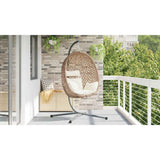vidaXL Hangende ei-stoel Licht roomkleur 104 x 100 x 191 cm