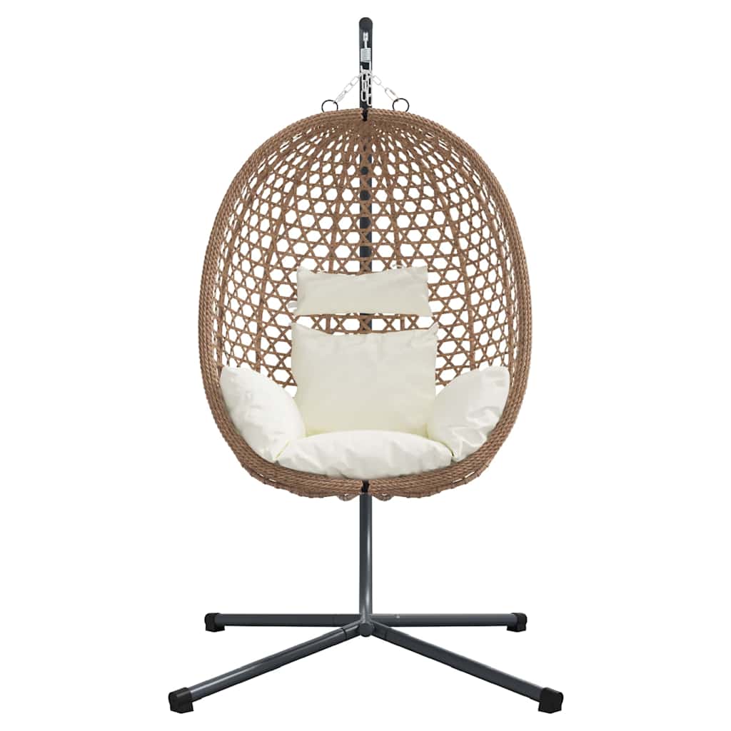 vidaXL Hangende ei-stoel Licht roomkleur 104 x 100 x 191 cm