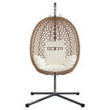 vidaXL Hangende ei-stoel Licht roomkleur 104 x 100 x 191 cm