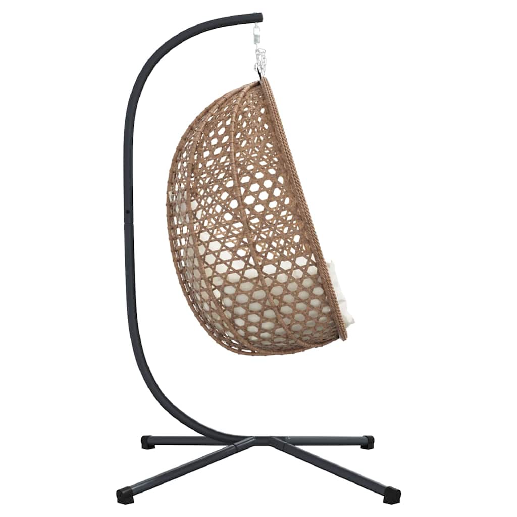 vidaXL Hangende ei-stoel Licht roomkleur 104 x 100 x 191 cm