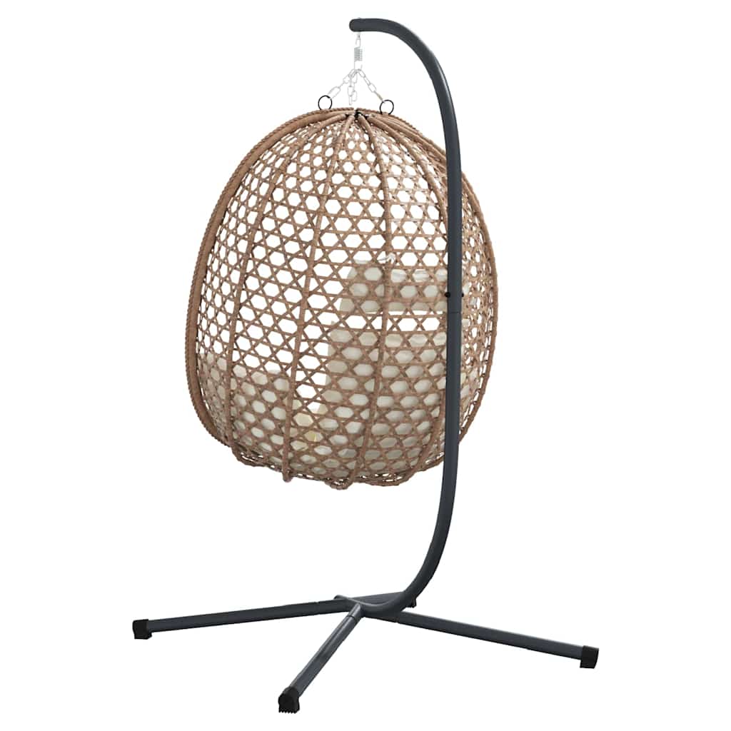 vidaXL Hangende ei-stoel Licht roomkleur 104 x 100 x 191 cm