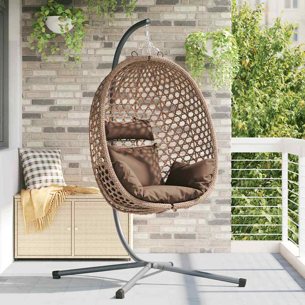 vidaXL Hangende ei-stoel Licht roomkleur 104 x 100 x 191 cm