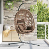 vidaXL Hangende ei-stoel Licht roomkleur 104 x 100 x 191 cm