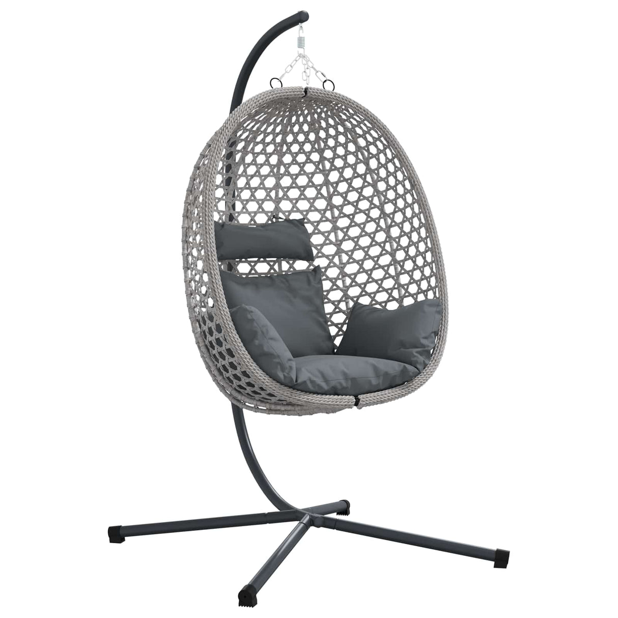 vidaXL Hangende ei-stoel Licht roomkleur 104 x 100 x 191 cm