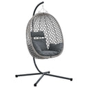 vidaXL Hangende ei-stoel Licht roomkleur 104 x 100 x 191 cm