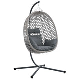 vidaXL Hangende ei-stoel Licht roomkleur 104 x 100 x 191 cm