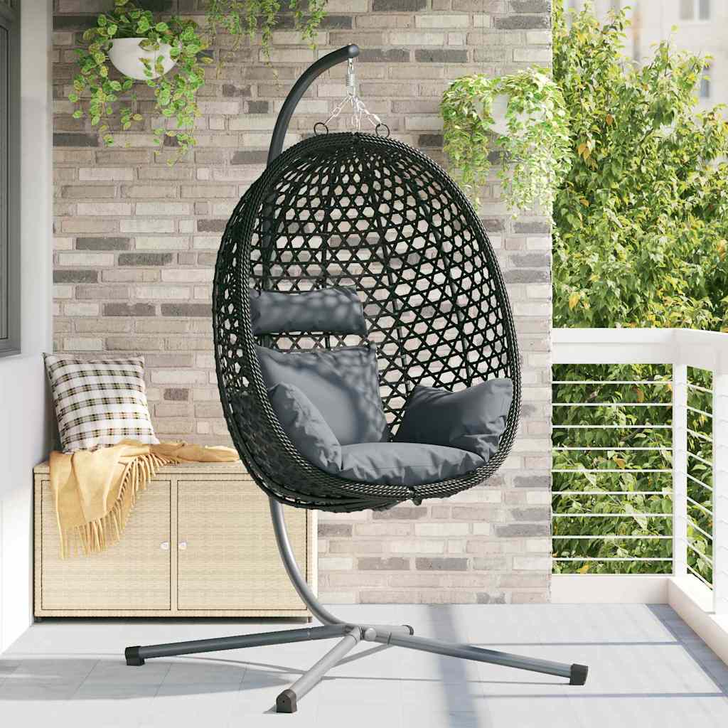 vidaXL Hangende ei-stoel Licht roomkleur 104 x 100 x 191 cm