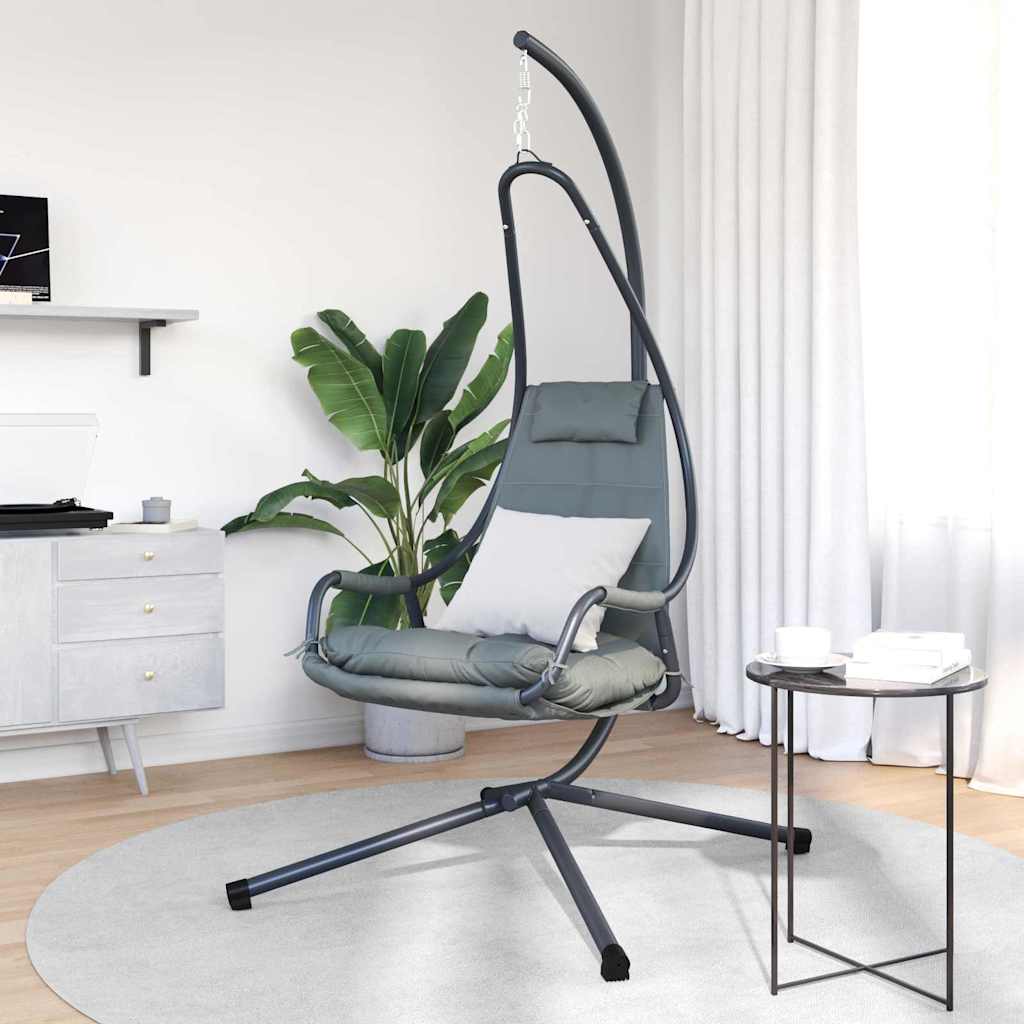 vidaXL Hangende ei-stoel Antraciet 94 x 107 x 196,5 cm Staal