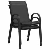 vidaXL Tuin Bistro Set 3 pcs Zwart Staal