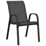 vidaXL Tuin Bistro Set 3 pcs Zwart Staal